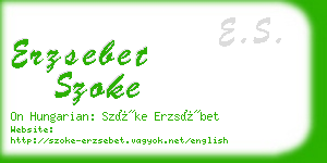 erzsebet szoke business card